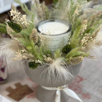  Bougie aux Fleurs Séchées