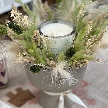  Bougie aux Fleurs Séchées
