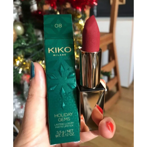 KIKO HOLIDAY GEMS LASTING LUXURY MATTE LIPSTICK NUMERO 08 3.5G KIKO HOLIDAY GEMS LASTING LUXURY MATTE LIPSTICK NUMERO 08 3.5G