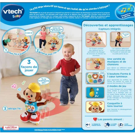 Vtech Singe interactif qui marche et danse Titi Ouistiti 12 - 36mois