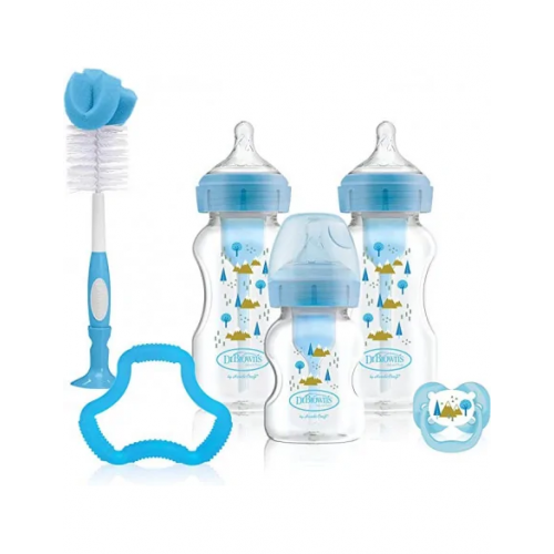 Dr Brown's Pack cadeau Biberons Anti-coliques à Cole large - Bleu
