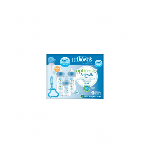 Dr Brown's Pack cadeau Biberons Anti-coliques à Cole large - Bleu
