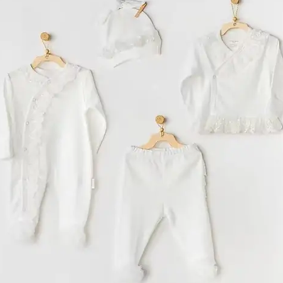 Lot 2 Tenues Chics Bébé 0-3m - Blanc
