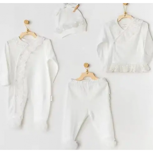 Lot 2 Tenues Chics Bébé 0-3m - Blanc Lot 2 Tenues Chics Bébé 0-3m - Blanc