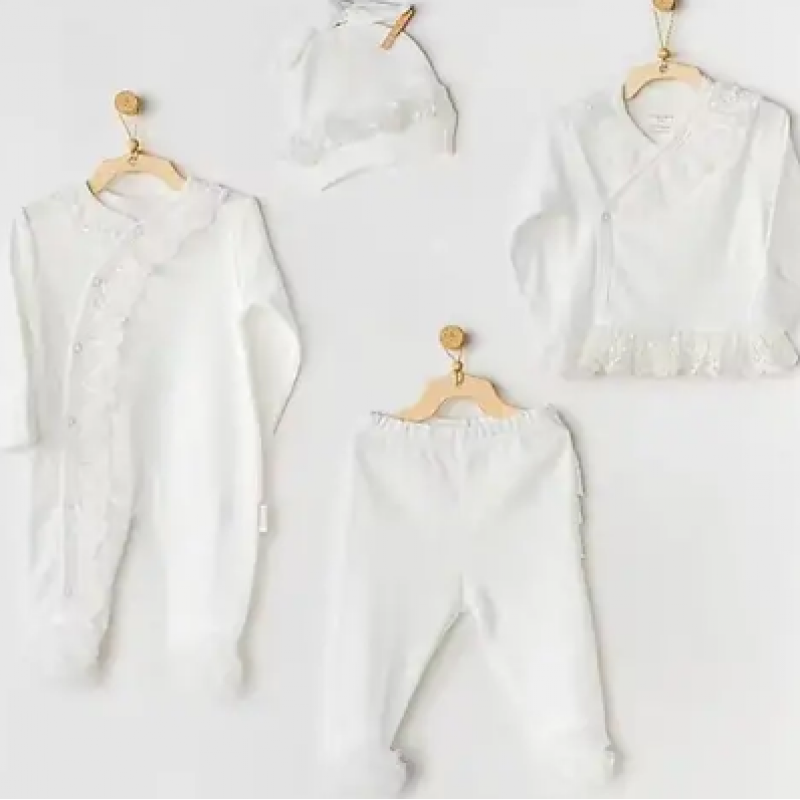 Lot 2 Tenues Chics Bébé 0-3m - Blanc