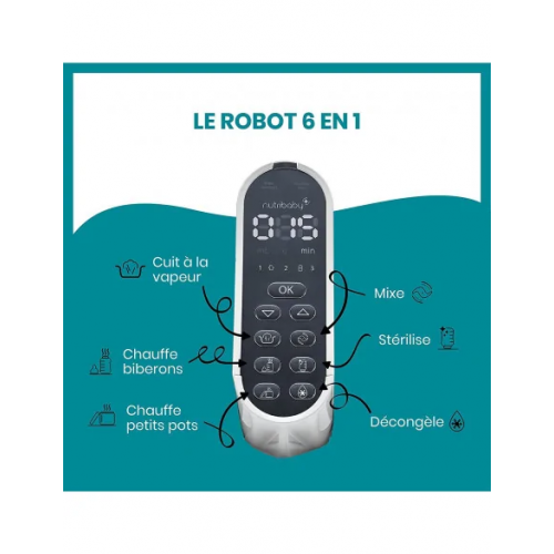 Robot Cuiseur À Vapeur Nutribaby (+) pour Bébé Gris Babymoov Robot Cuiseur À Vapeur Nutribaby (+) pour Bébé Gris Babymoov