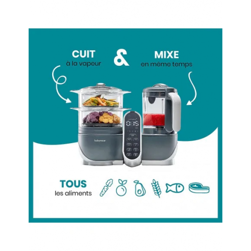 Robot Cuiseur À Vapeur Nutribaby (+) pour Bébé Gris Babymoov Robot Cuiseur À Vapeur Nutribaby (+) pour Bébé Gris Babymoov