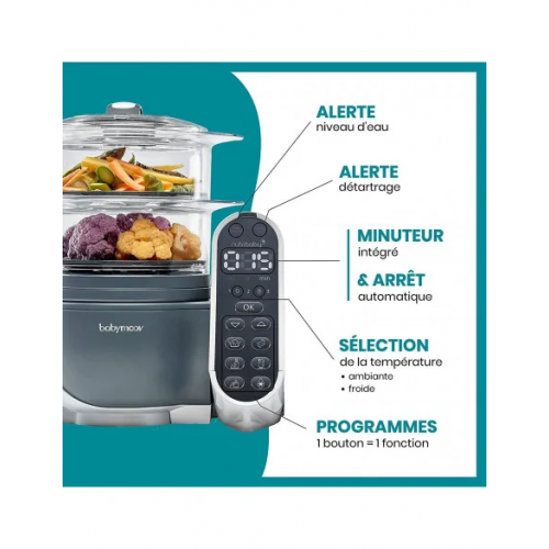 Robot Cuiseur À Vapeur Nutribaby (+) pour Bébé Gris Babymoov Robot Cuiseur À Vapeur Nutribaby (+) pour Bébé Gris Babymoov