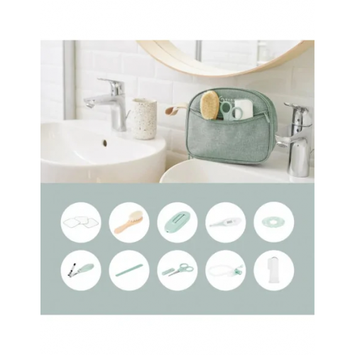 Babymoov Trousse de toilette Trousse de soin Matcha 10 accessoires