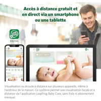 Babyphone Vidéo avec Wifi LCD HD 5" 720p Panoramique Inclinaison à 360° avec caméra Zoom 8X