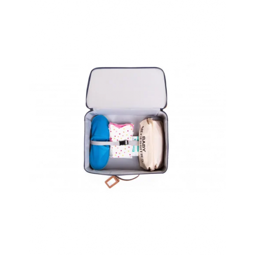 Childhome Valise Enfant Mini Traveller Navy Blanc