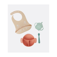 Babymoov Kit Repas Bébé LEARN'ISY Fox 15-24 mois (bol silicone + cuillère + bavoir + tasse)