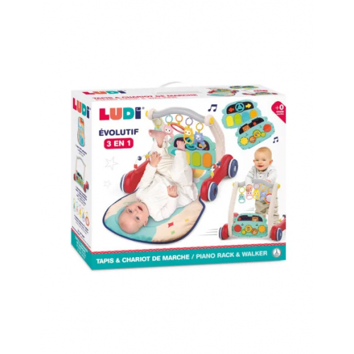 Ludi Tapis Piano & Chariot de Marche 3en1 0m+ Ludi Tapis Piano & Chariot de Marche 3en1 0m+