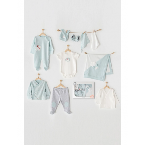 Coffret naissance 100% coton 10 pièces Snow Coffret naissance 100% coton 10 pièces Snow