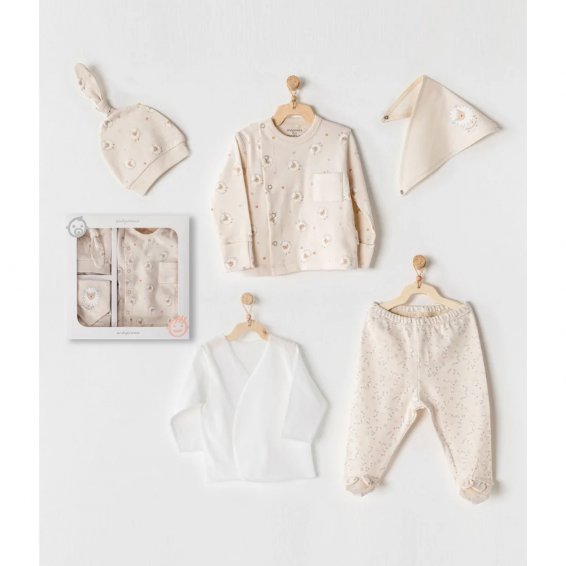 Coffret naissance 100% coton 5 pièces Sheep