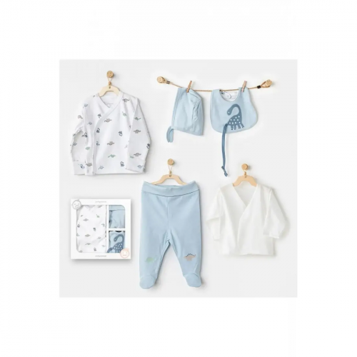 Coffret Naissance 100% Coton 5 Pièces Dinosaure Coffret Naissance 100% Coton 5 Pièces Dinosaure
