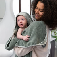 Doomoo Cape De Bain XL Avec Anneau De Dentition Dry'n Play 0 à 6 ans - Vert