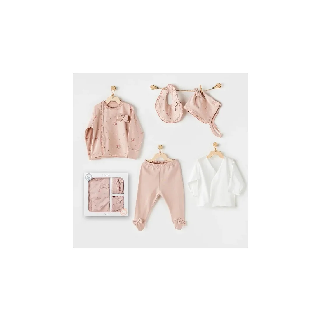 Coffret Naissance 100% Coton 5 Pièces - Flower