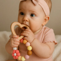 Anneau de dentition - cœur rose 