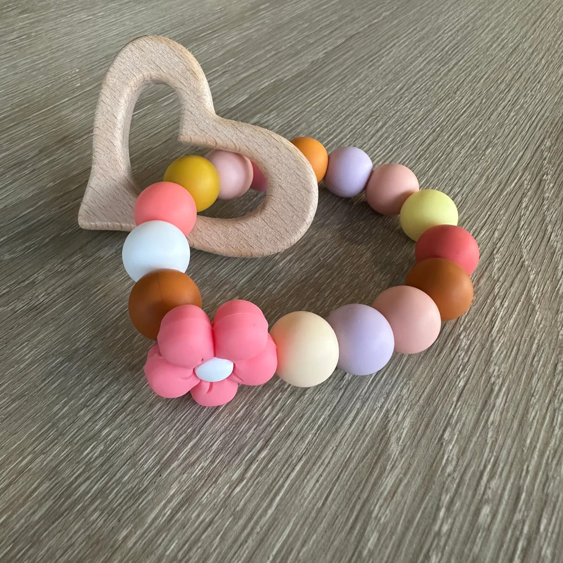 Anneau de dentition - cœur rose 