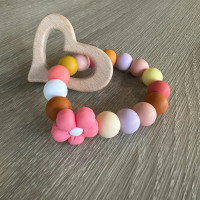 Anneau de dentition - cœur rose 