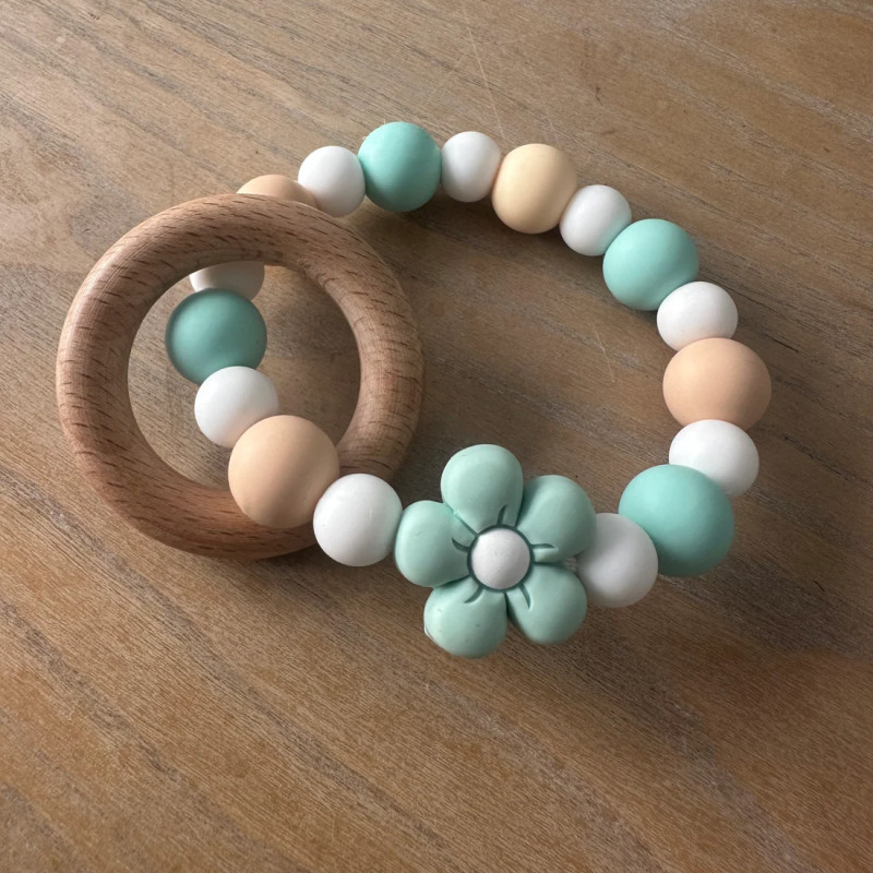 Anneau de dentition - Fleur Verte