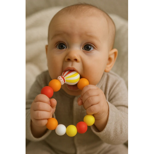 Anneau de dentition - Montgolfière Orange - Anneau de dentition - Montgolfière Orange -