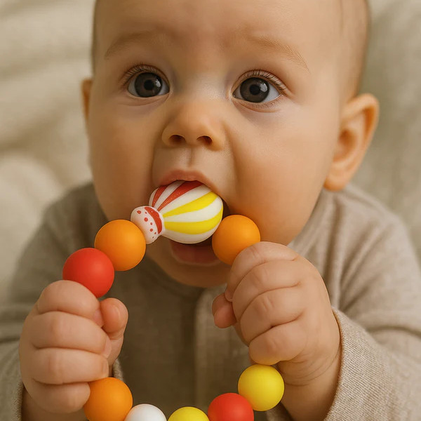 Anneau de dentition - Montgolfière Orange -