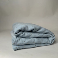 Couverture d'Hiver - Bleu doré x Bleu 100x100 cm