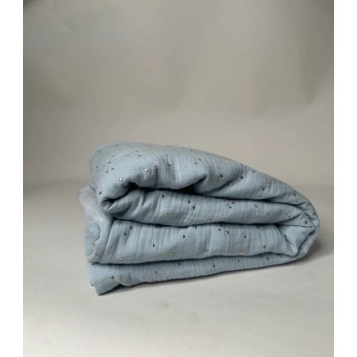 Couverture d'Hiver - Bleu doré x Bleu 100x100 cm Couverture d'Hiver - Bleu doré x Bleu 100x100 cm
