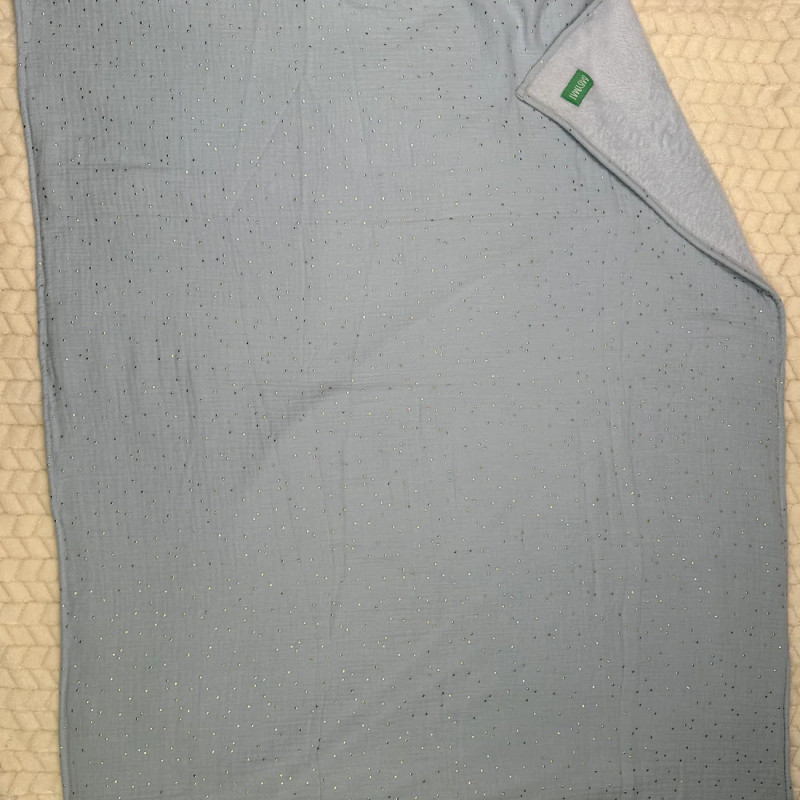 Couverture d'Hiver - Bleu doré x Bleu 100x100 cm