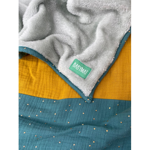 Couverture d'Hiver - Patchwork - Vert Moutarde Couverture d'Hiver - Patchwork - Vert Moutarde