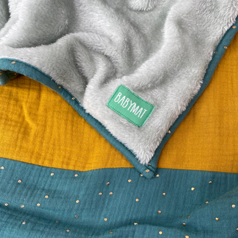 Couverture d'Hiver - Patchwork - Vert Moutarde 