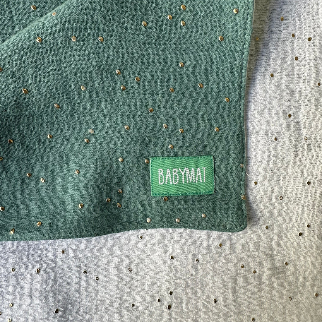 Couverture Mi-Saison -Vert Paillette Blanc - 100x80cm