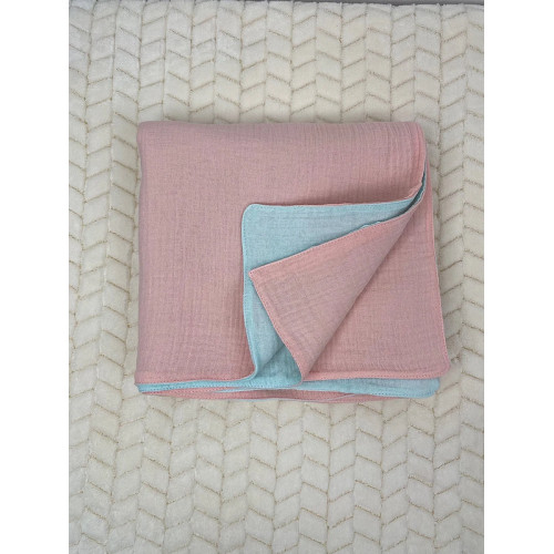 Couverture Mi-Saison- Rose x Bleu.100x100cm Couverture Mi-Saison- Rose x Bleu.100x100cm
