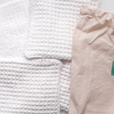 Lingettes - Nid d'abeille - Blanc 