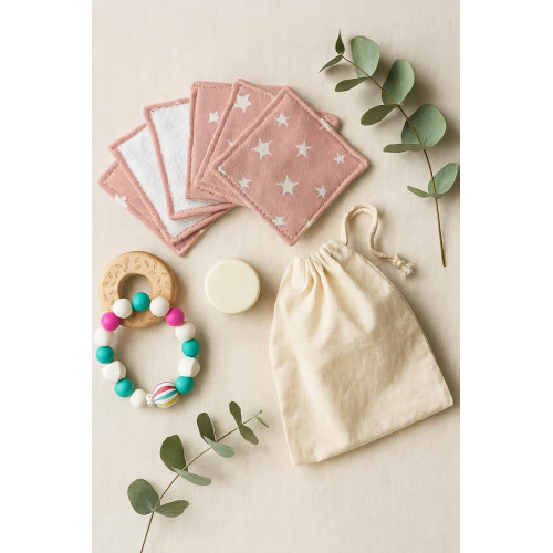 Lingettes - Petit Coton - Étoile Rose Lingettes - Petit Coton - Étoile Rose