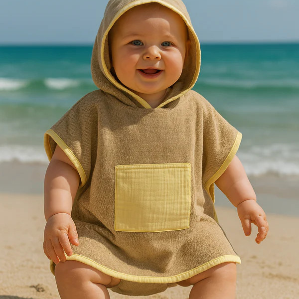 Poncho de plage - Jaune