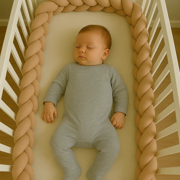 Tour de lit tressé - Beige Clair