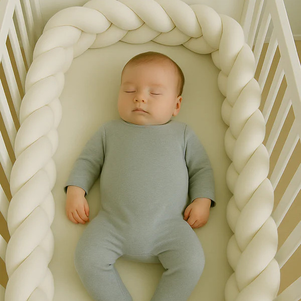 Tour de lit tressé - Blanc Cassé