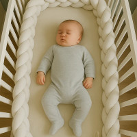 Tour de lit tressé - Blanc