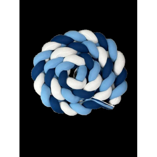 Tour de lit tressé - Bleu Blanc - Tour de lit tressé - Bleu Blanc -