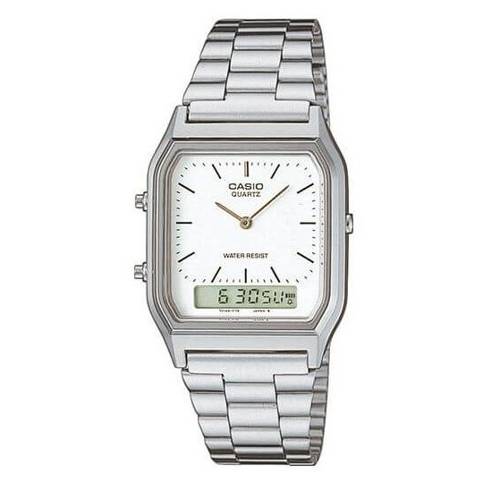 Casio – Dual time – Classique design – Bracelet en acier inoxydable – AQ-230A-7DMQ