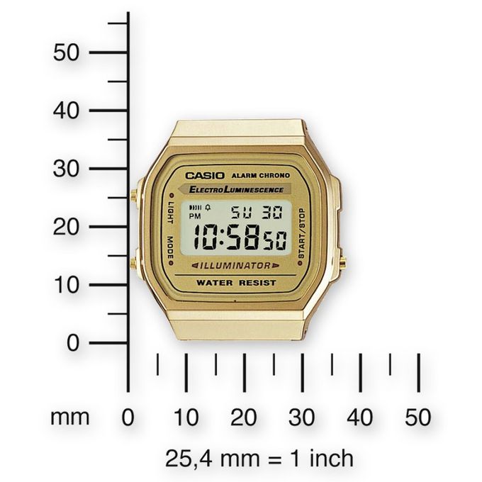Casio – Montre -Vintage – bracelet en acier inoxydable Doré – A168WG-9WDF