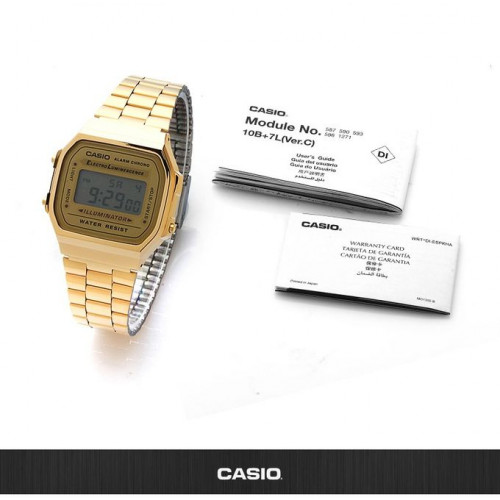 Casio – Montre -Vintage – bracelet en acier inoxydable Doré – A168WG-9WDF Casio – Montre -Vintage – bracelet en acier inoxydable Doré – A168WG-9WDF