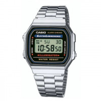 Casio – Vintage Collection – Bracelet en acier inoxydable argenté – A168WA-1WDF