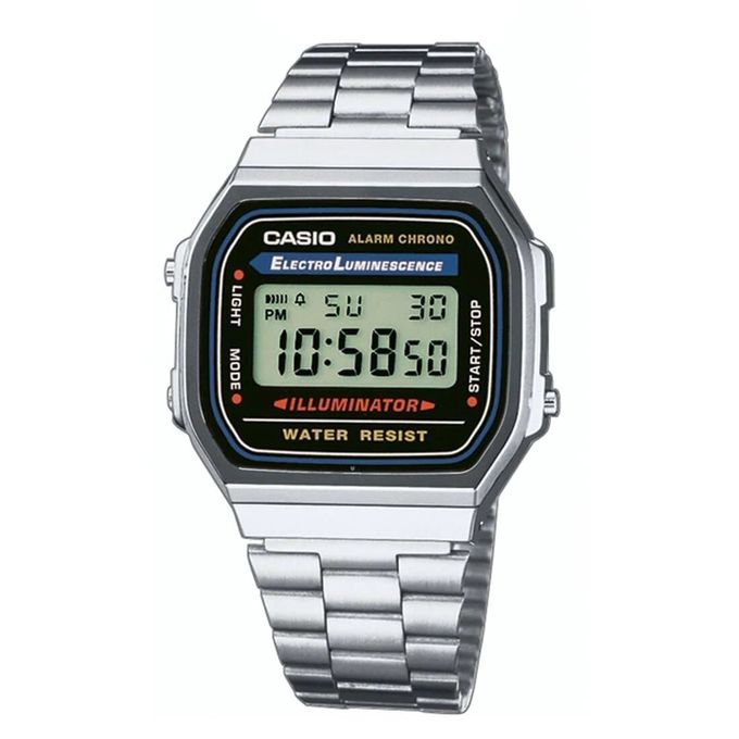Casio – Vintage Collection – Bracelet en acier inoxydable argenté – A168WA-1WDF