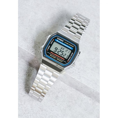 Casio – Vintage Collection – Bracelet en acier inoxydable argenté – A168WA-1WDF Casio – Vintage Collection – Bracelet en acier inoxydable argenté – A168WA-1WDF