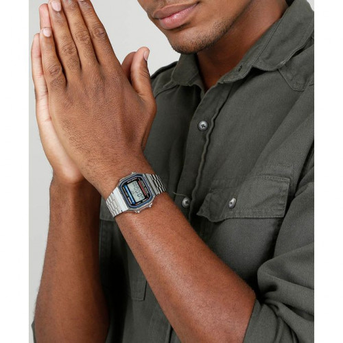 Casio – Vintage Collection – Bracelet en acier inoxydable argenté – A168WA-1WDF Casio – Vintage Collection – Bracelet en acier inoxydable argenté – A168WA-1WDF