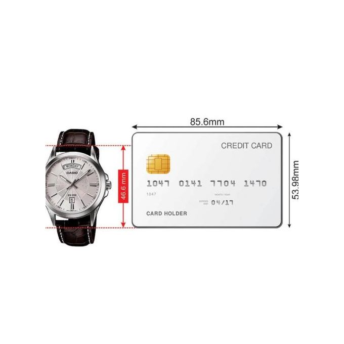 Casio – Homme cadran argenté – Dateur jours/mois – Bracelet cuir marron – MTP-1381L-7AVDF